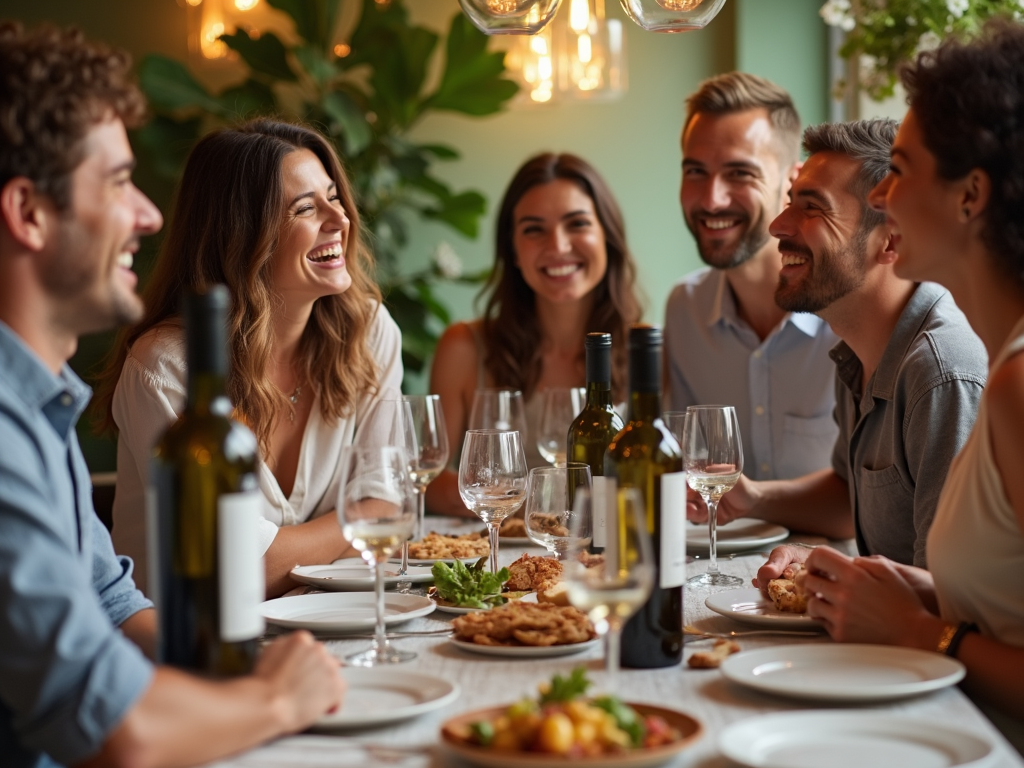 Friends enjoying an organic wine tasting