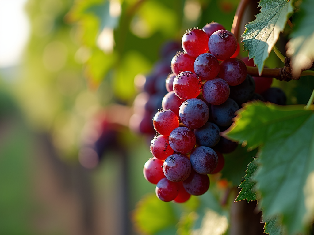 Red grapes on the vine