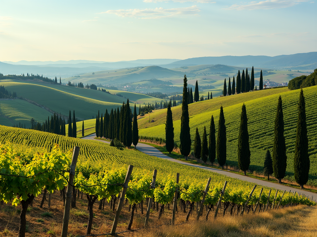 Tuscan vineyard landscape