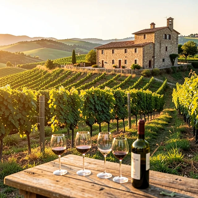 Beautiful vineyard landscape in a top European wine region perfect for affordable travel