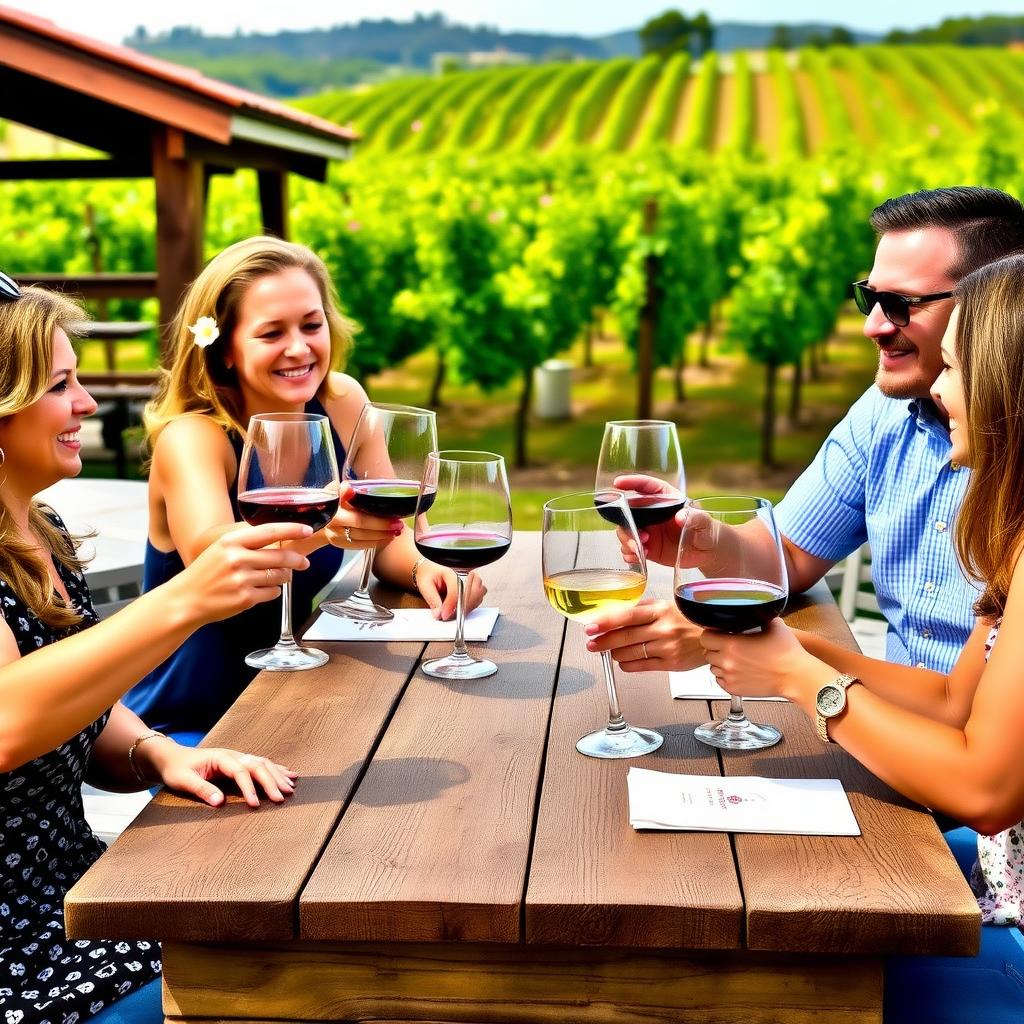 Family toasting with Jackson Family Wines at an outdoor table near vines.