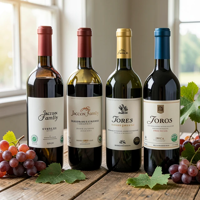 Collection of sustainable wine bottles from global IWCA member wineries