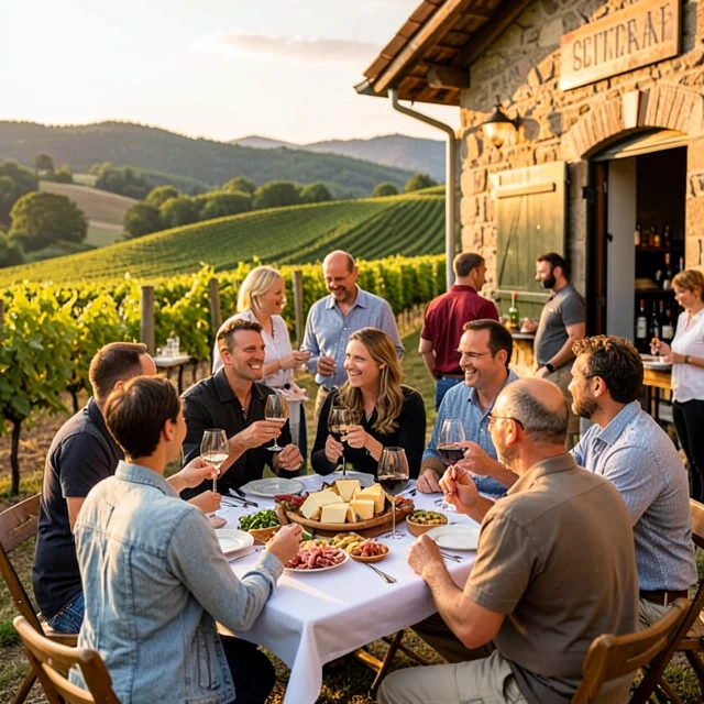 Small winery hosting an engaging tasting event for customers
