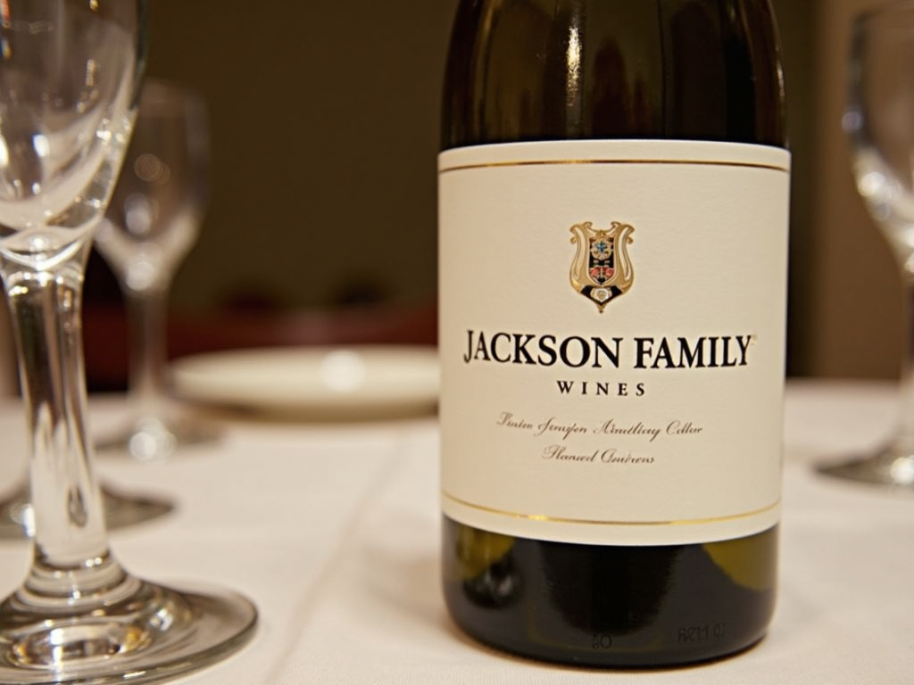 Jackson Family Wines bottle on a dining table