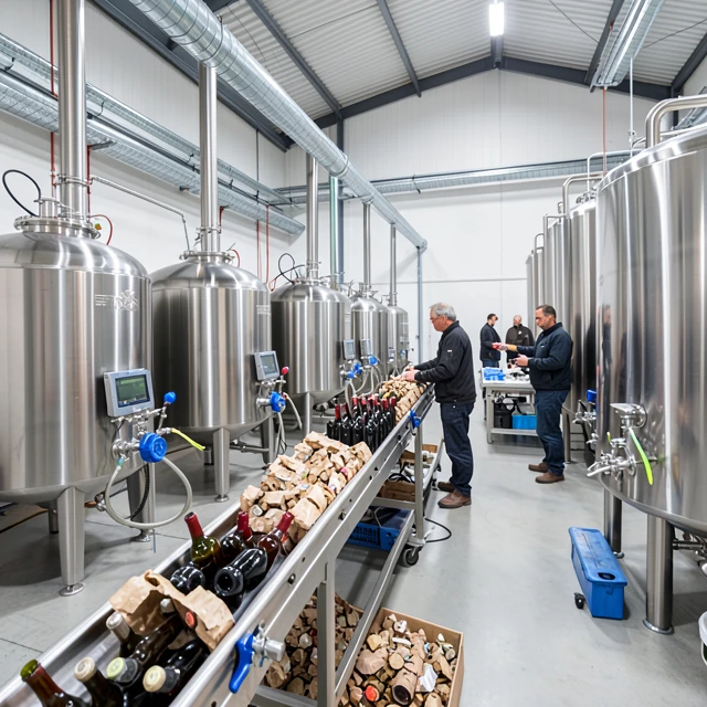 Inside a sustainable wine production facility