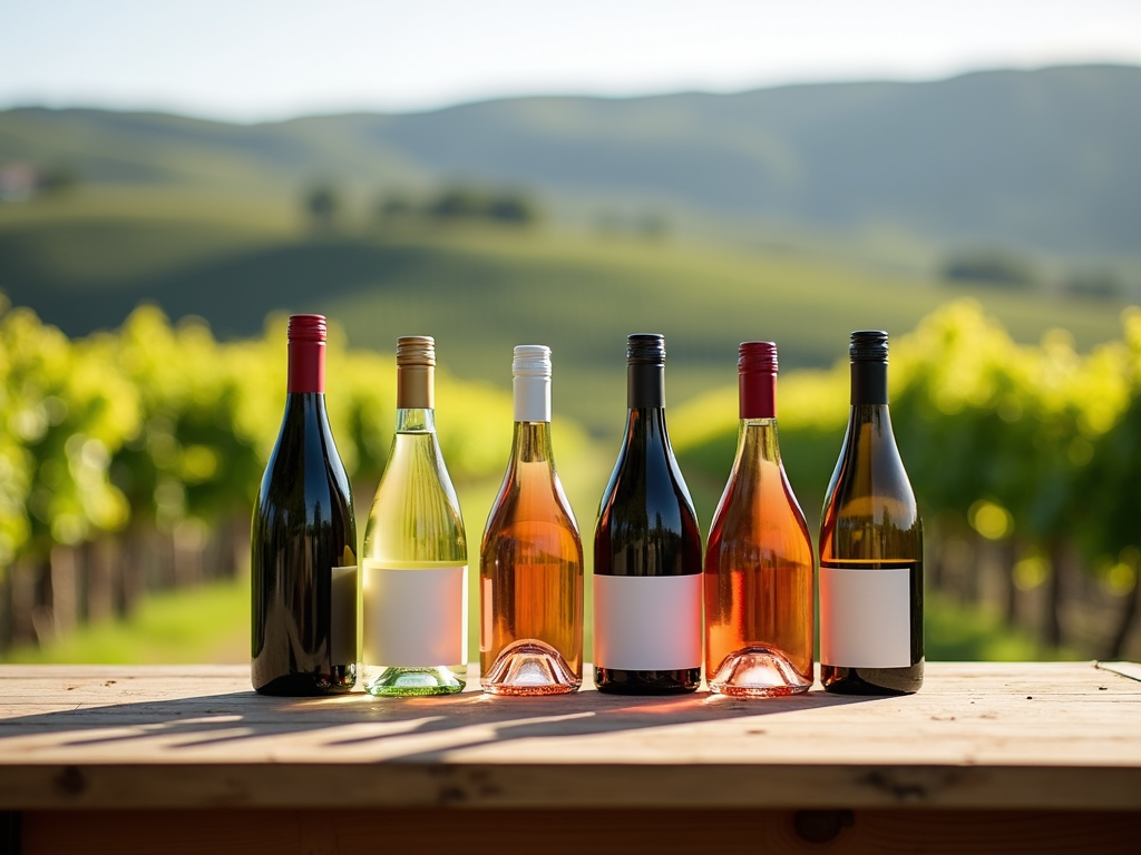 Variety of wine bottles showcasing different types