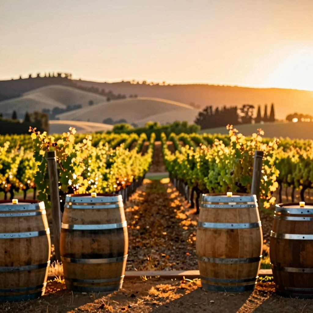 Napa Valley Vineyard at Sunset