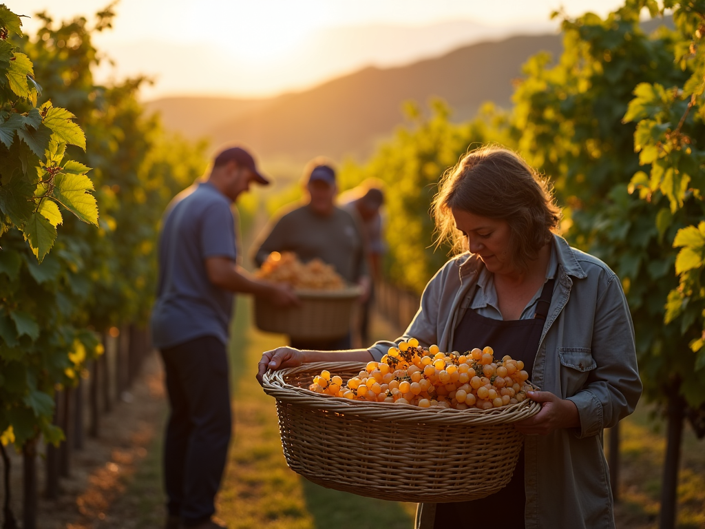 Hand-harvesting grapes at Jackson Family Wines