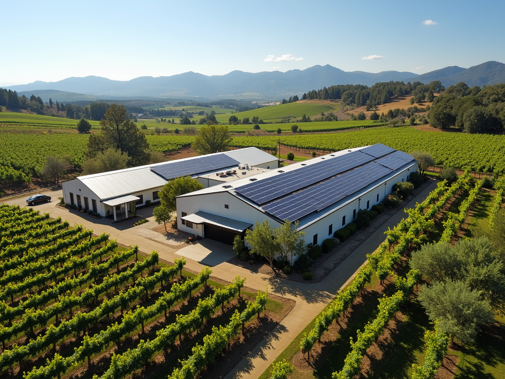 Solar panels powering sustainable winemaking at Jackson Family Wines