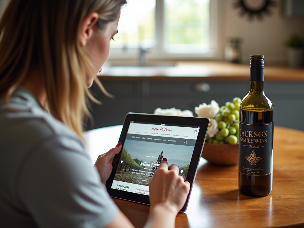 Person shopping Jackson Family Wines online