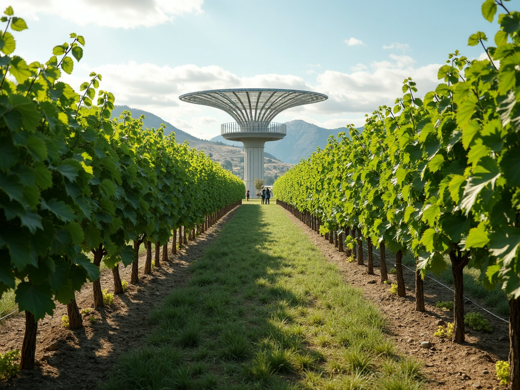 High-tech sustainable vineyard of the future