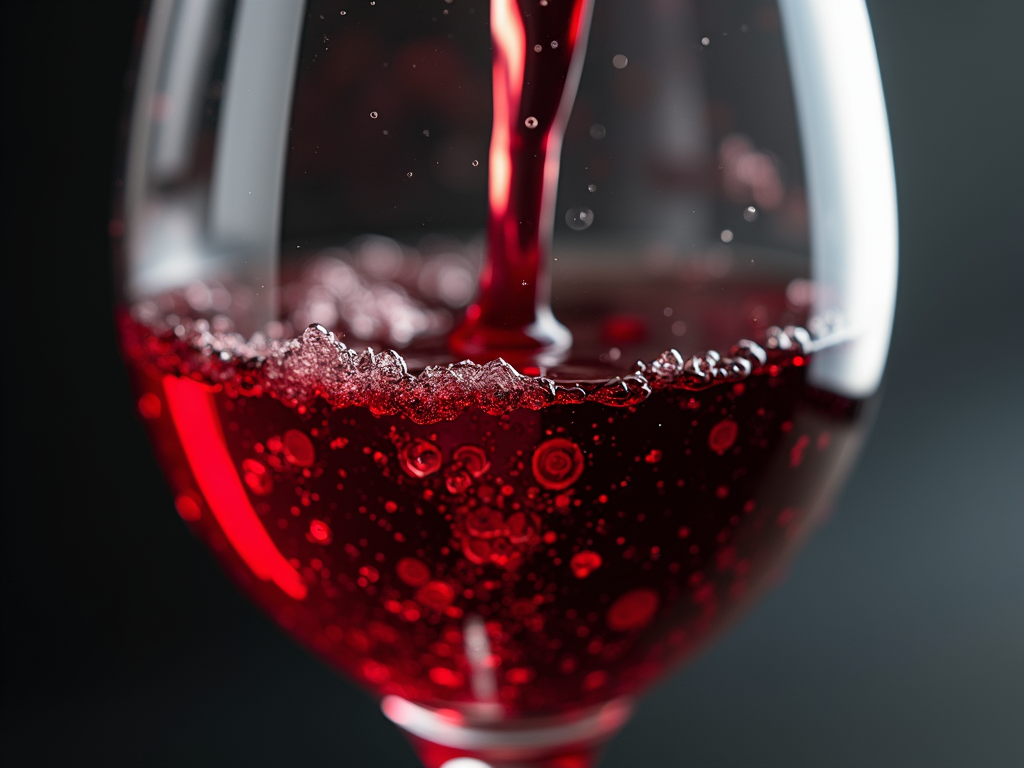 Pouring red wine into a glass