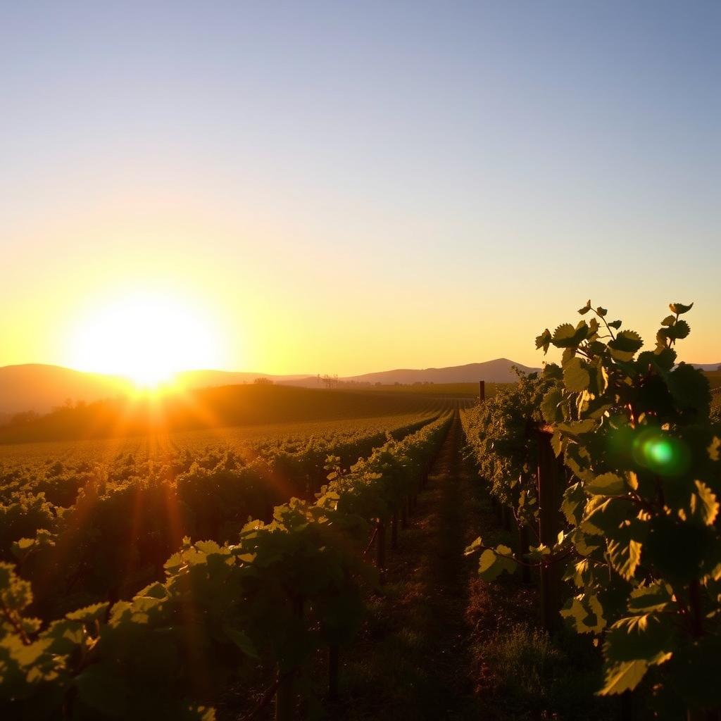 Sunrise at Jackson Family Wines vineyard, glowing with natural harmony.