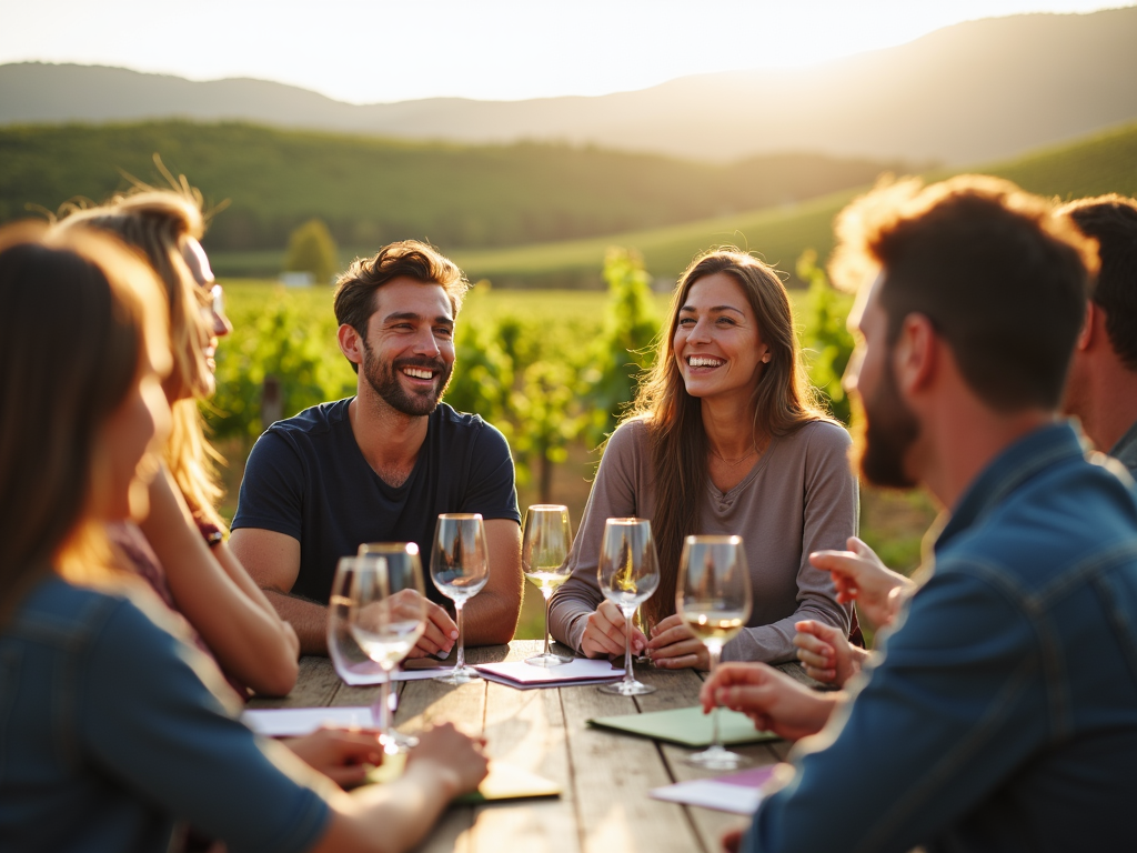 Wine tasting at a sustainable vineyard