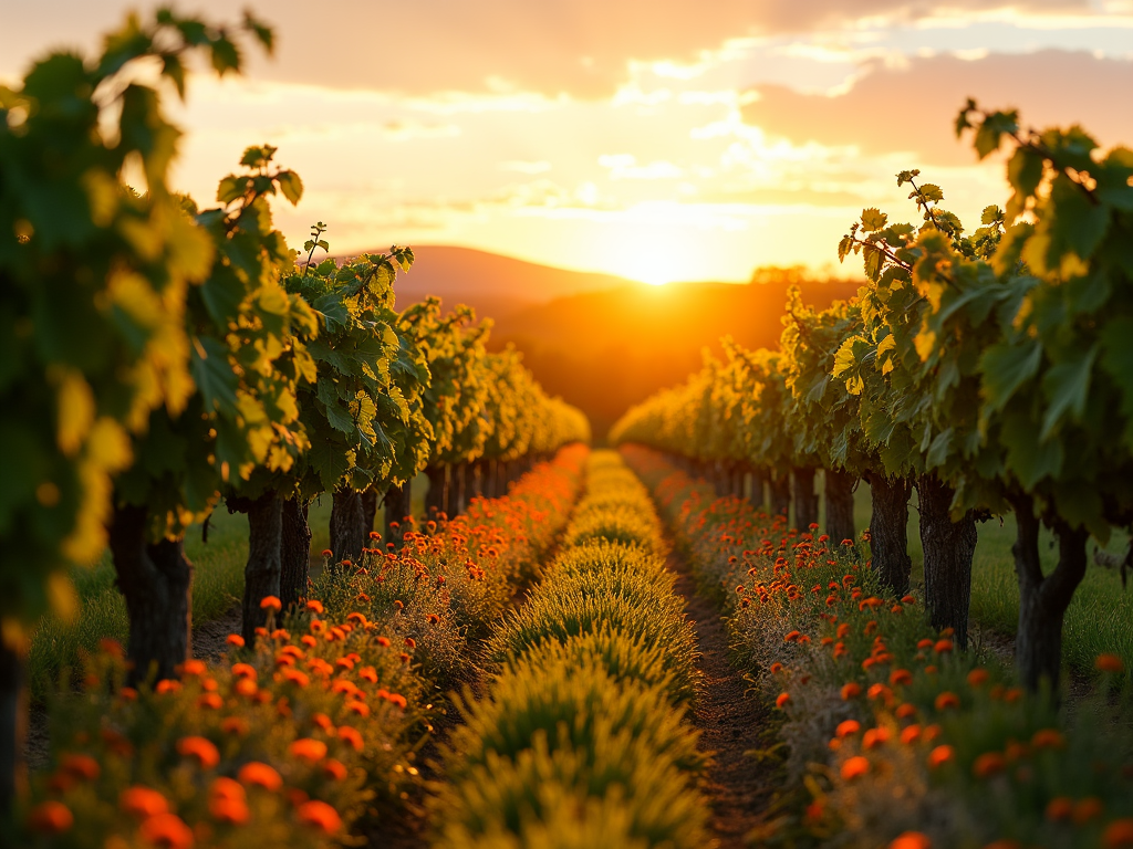Sunrise over a sustainable vineyard at Jackson Family Wines