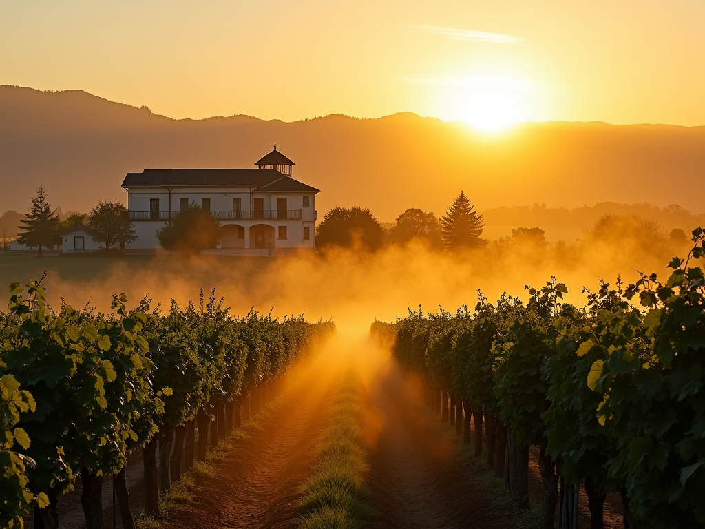 Sunrise over a Jackson Family Wines vineyard