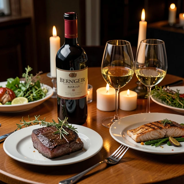 Delicious wine and food pairings on a table