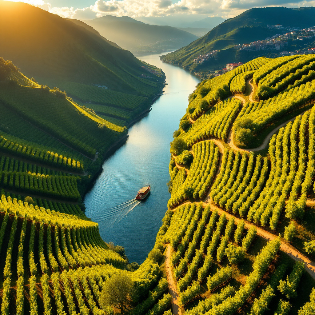 Terraced vineyards along the Douro River, Portugal