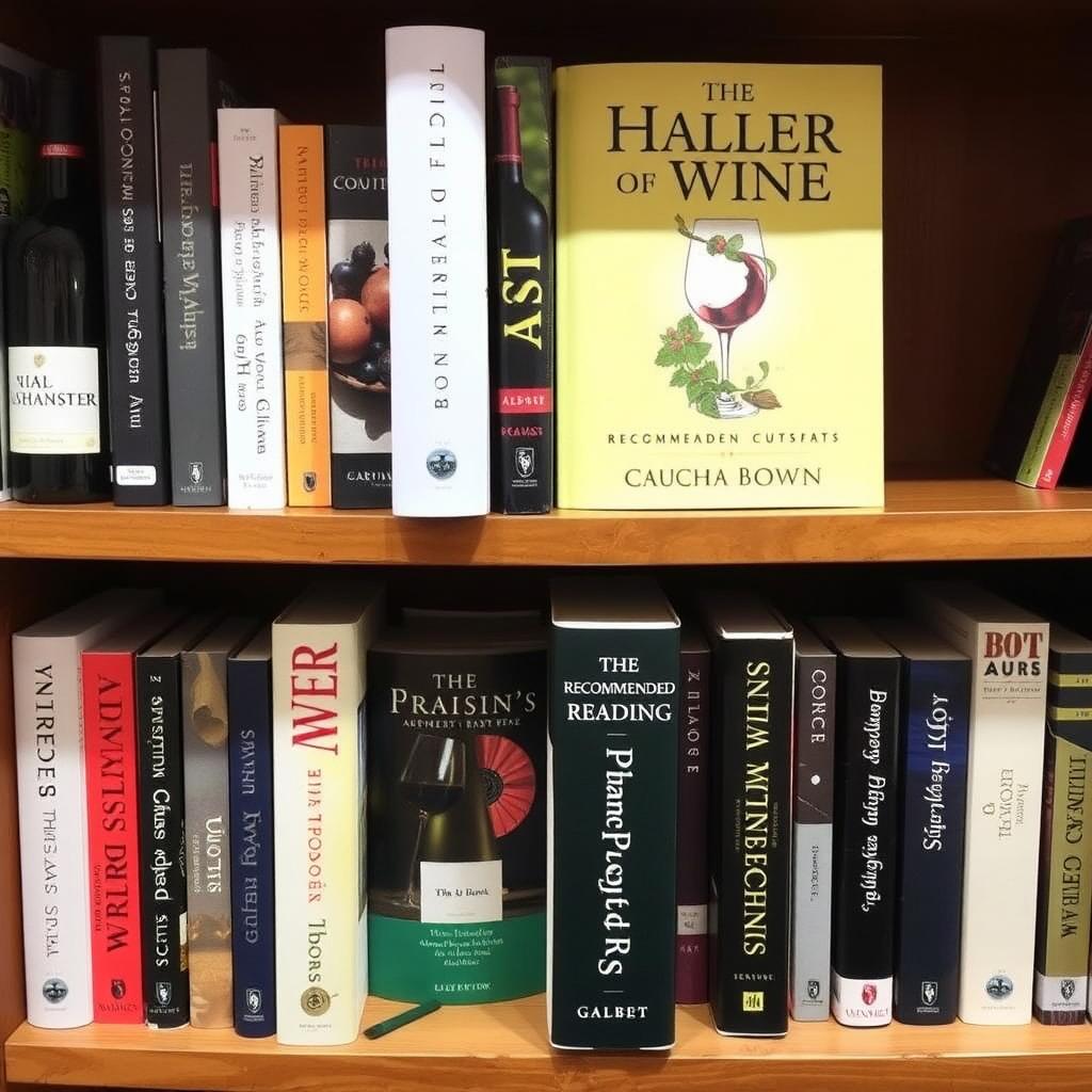 Bookshelf with wine books