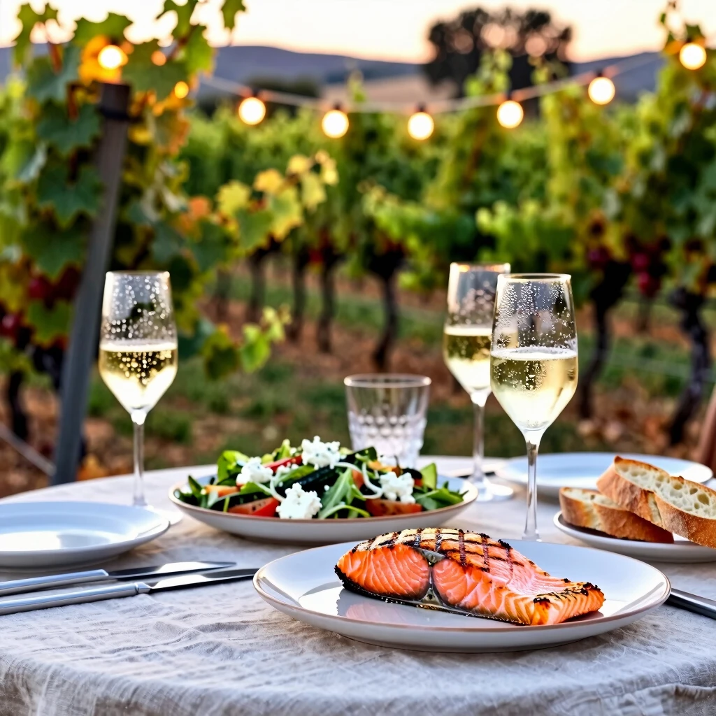 Outdoor food pairing with California Chardonnay