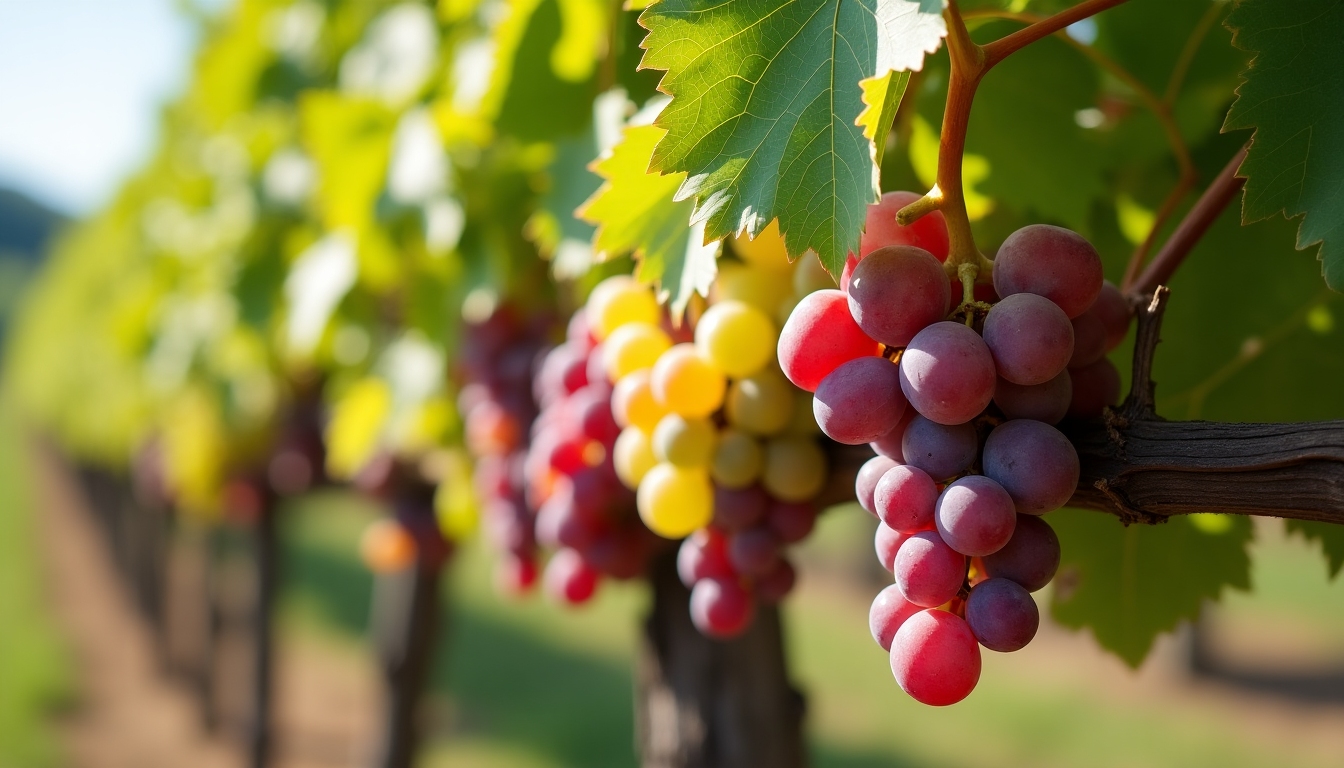 Healthy organic grapevines