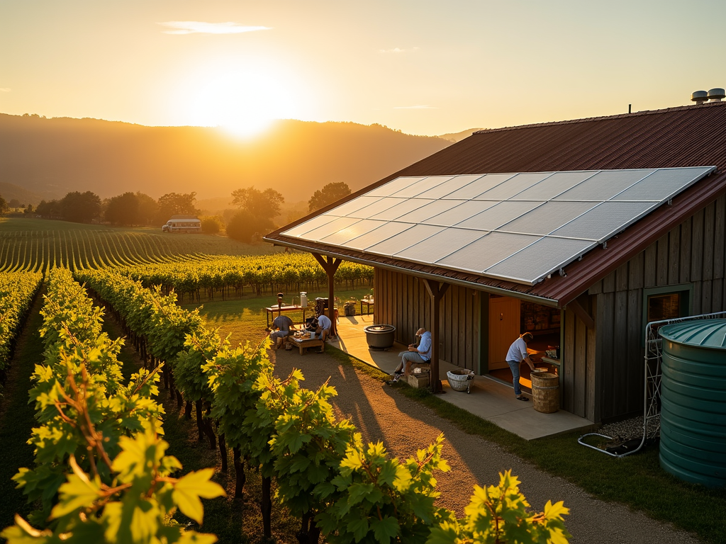 Biodiverse vineyard with wildlife