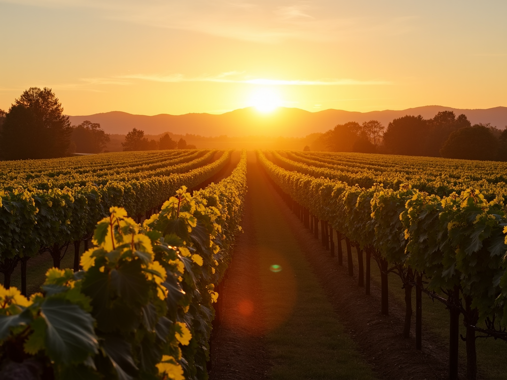 Sunrise over a vineyard, marking the start of Jackson Family Wines' story.