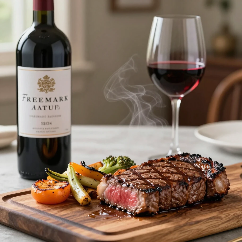 Freemark Abbey Cabernet Sauvignon with grilled steak
