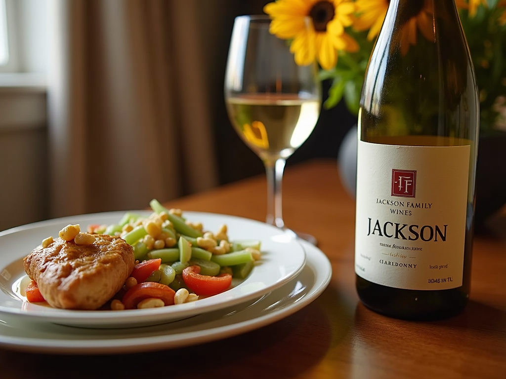 Glass of Jackson Family Wines with dinner
