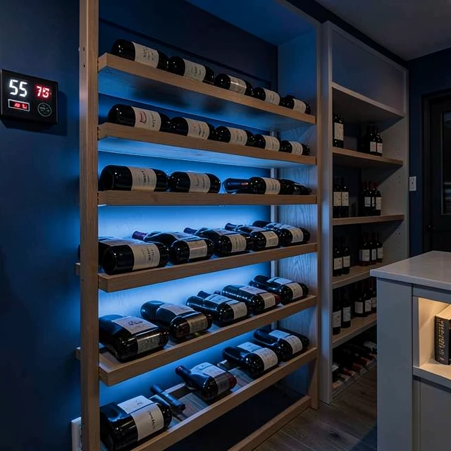 Ideal home wine storage setup following best practices
