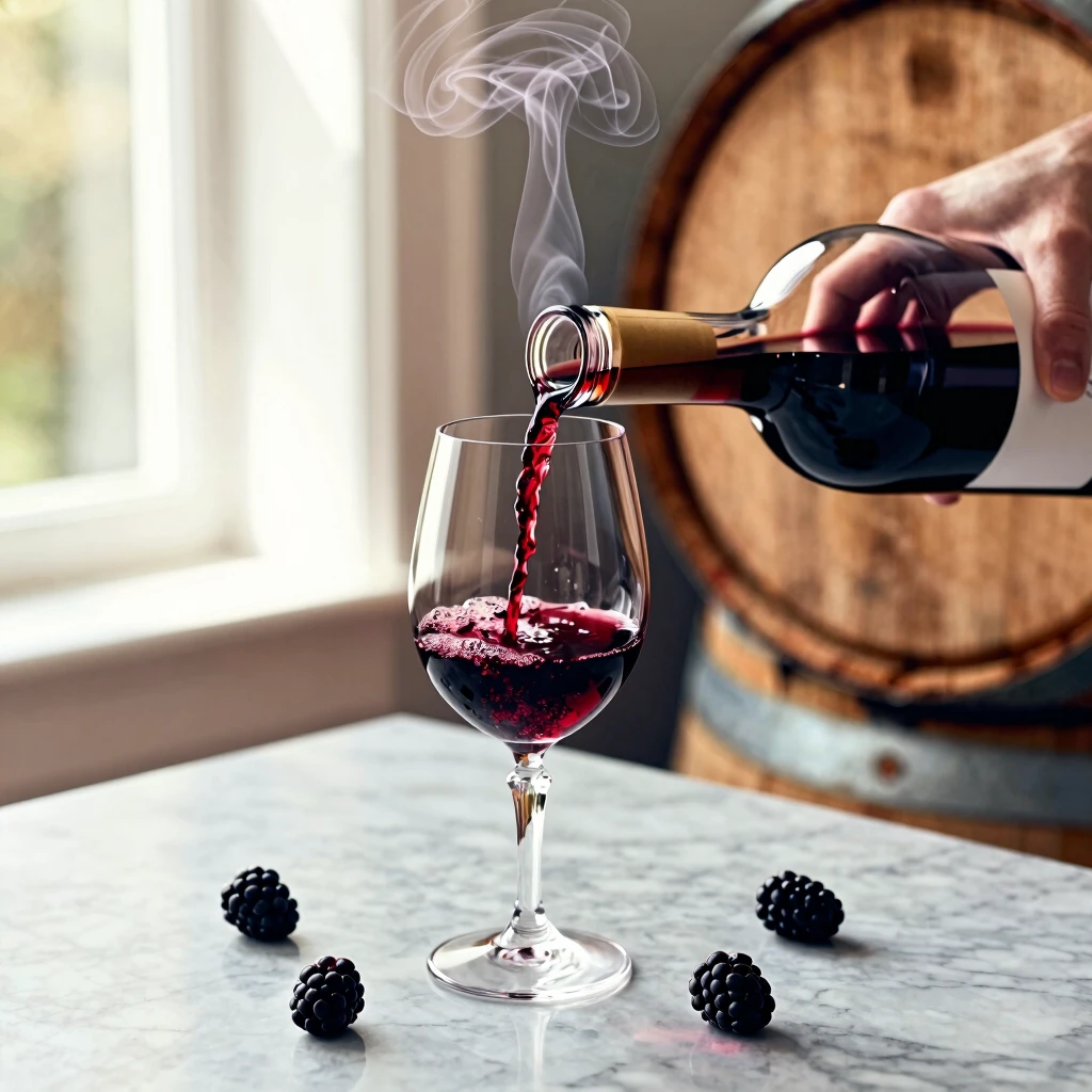 Decanting red wine to enhance aromas