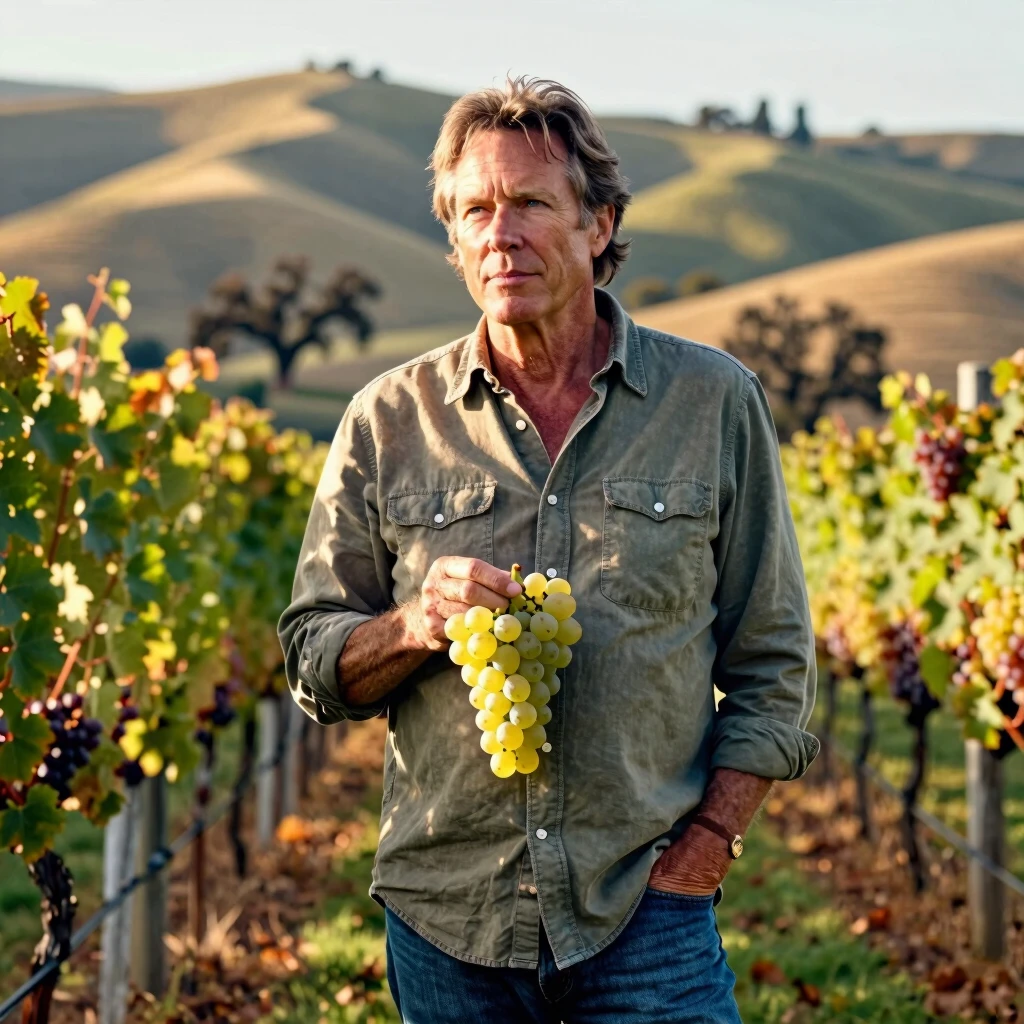 Jess Jackson, founder of Jackson Family Wines, amid the vines