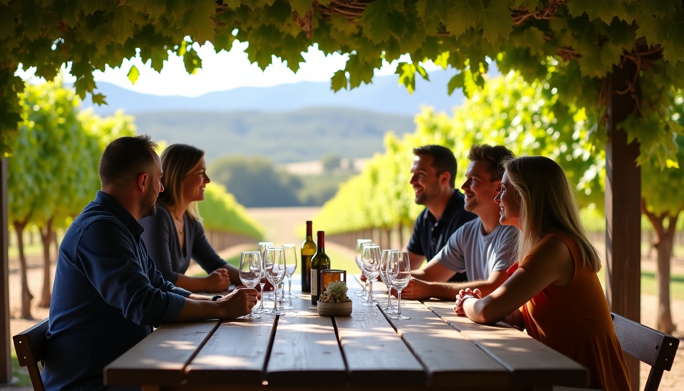 Guests participating in a wine tasting event at Jackson Family Wines, enjoying various flavors.