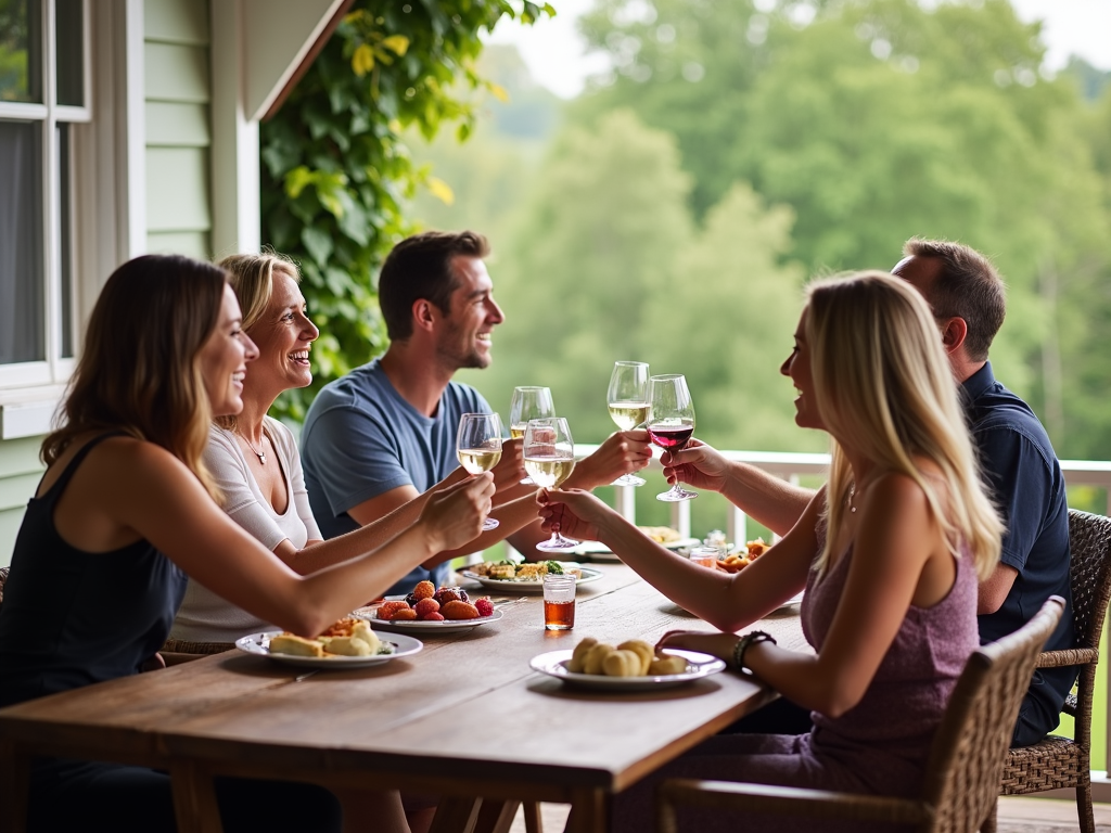 Wine tasting group on Beringer’s veranda