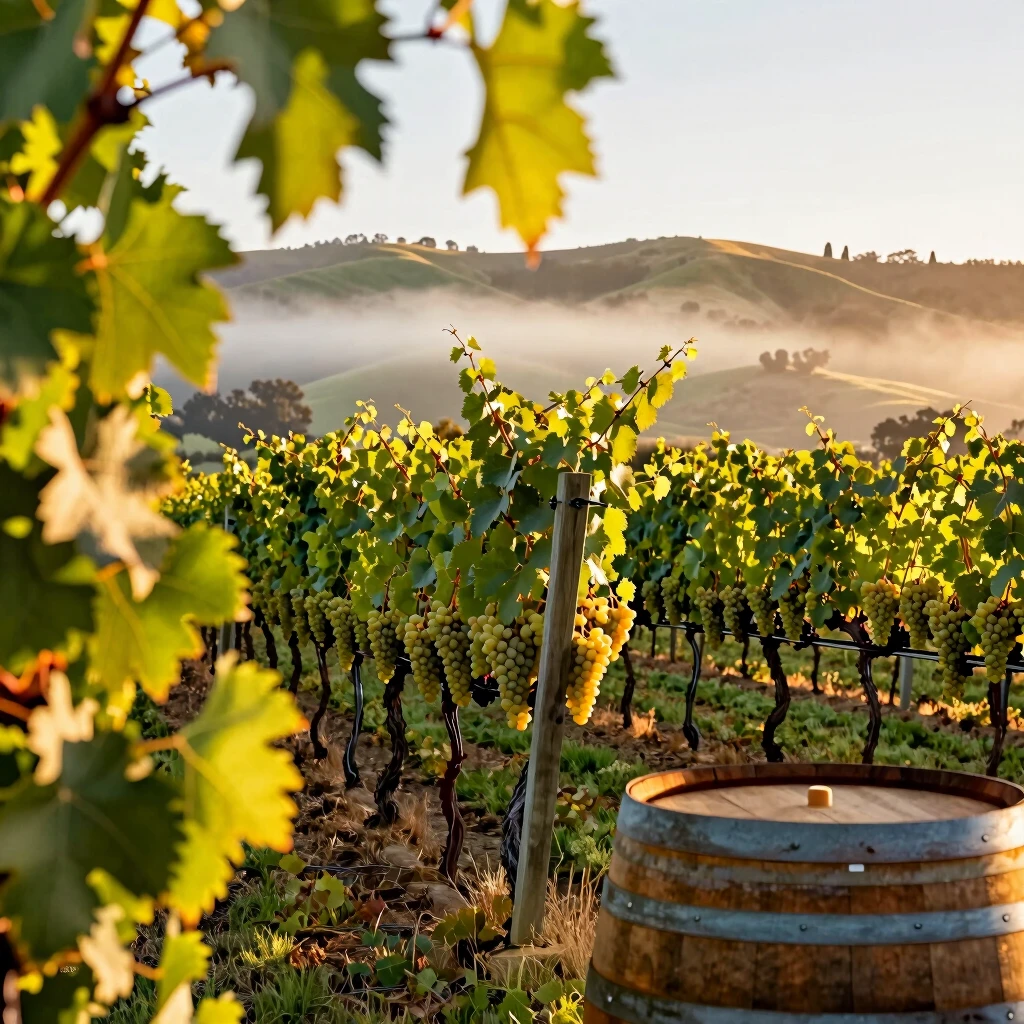 Golden hour in Sonoma County vineyards