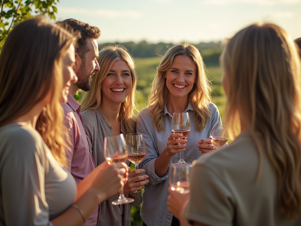 Wine tasting at a vineyard