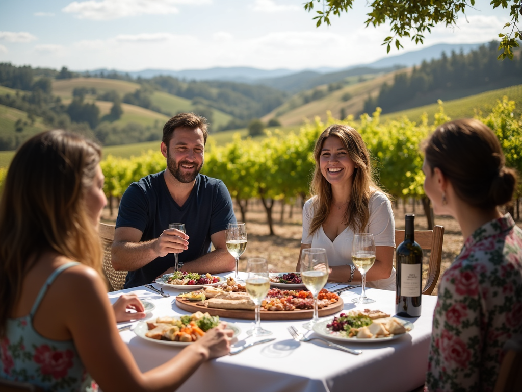 Wine tasting in Sonoma vineyard