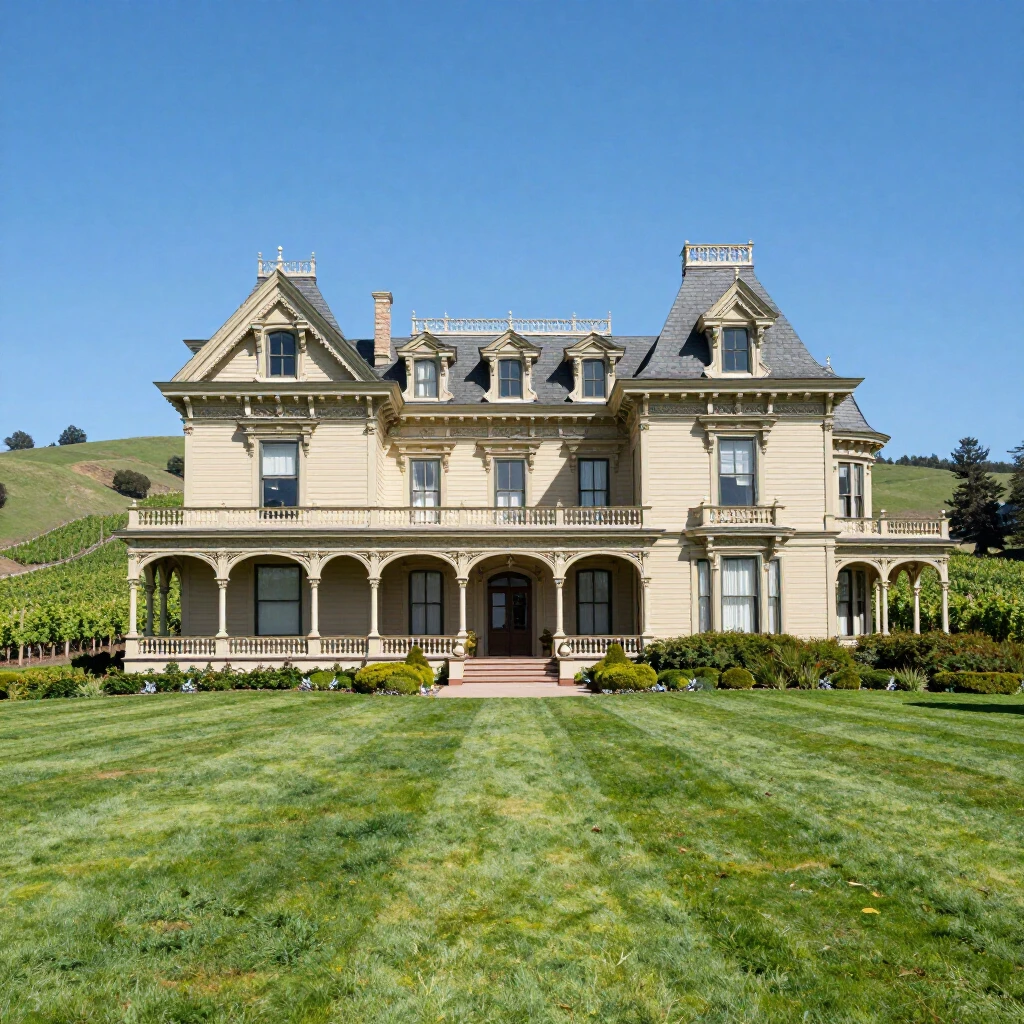 Historic Rhine House at Beringer Vineyards in Napa Valley