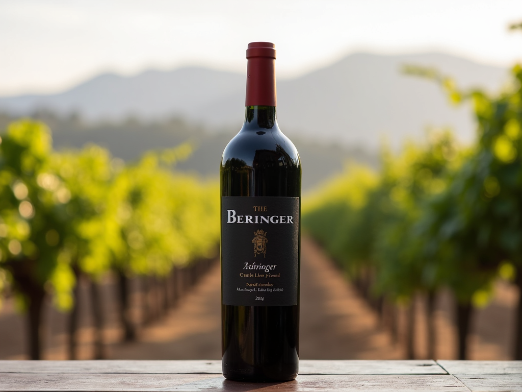 Contemporary Beringer Merlot bottle
