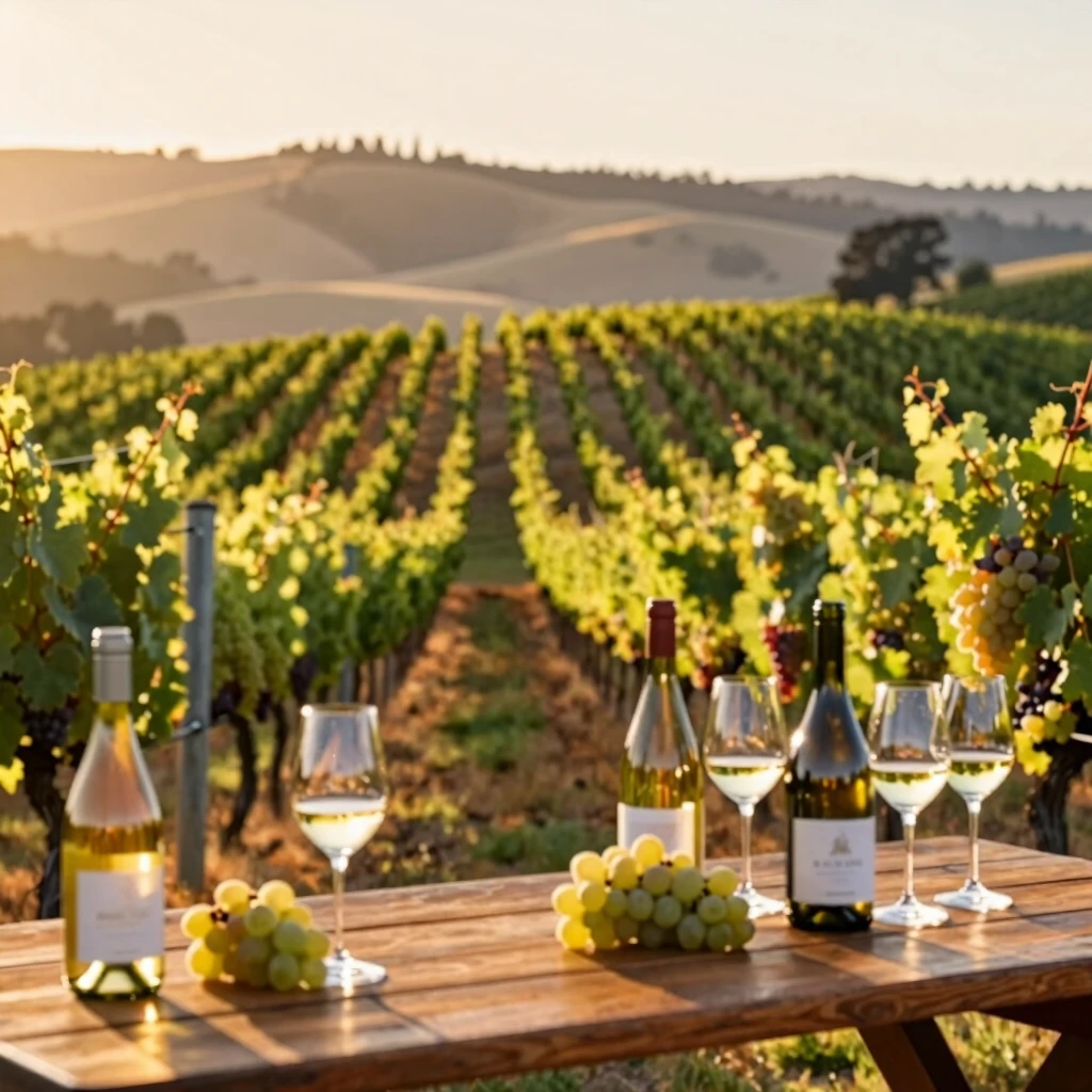 Vineyards of Jackson Family Wines in Sonoma at sunset
