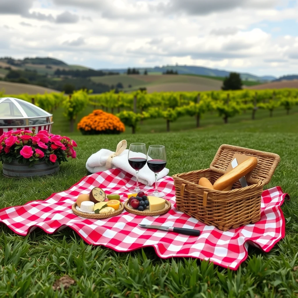 Idyllic picnic at Kendall-Jackson Wine Estate in Sonoma