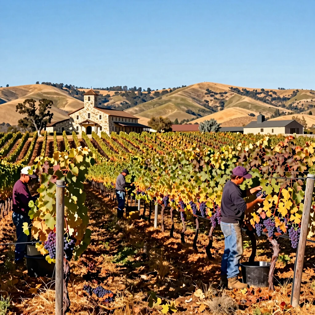 Sweeping view of Jackson Family Wines' Sonoma vineyards at harvest, highlighting their commitment to hillside terroir