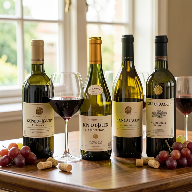 Assortment of wine bottles from classic and emerging brands on a tasting table